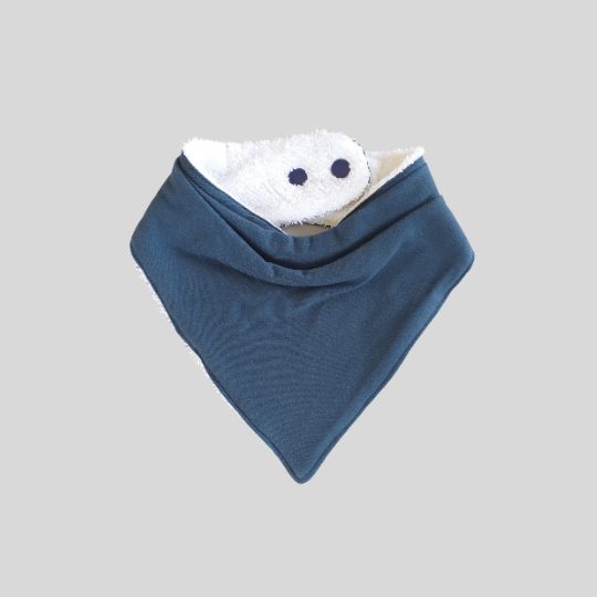 Front view of the Dark Teal Bandana Dribble Bib