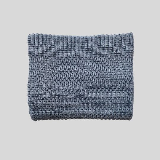 Folded view of the Grey Merino Stroller Blanket