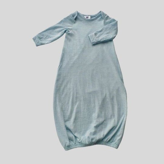 Front view of a Merino Baby Gown coloured Mint