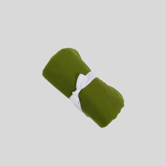 Rolled view if the Avocado Merino Baby Wrap