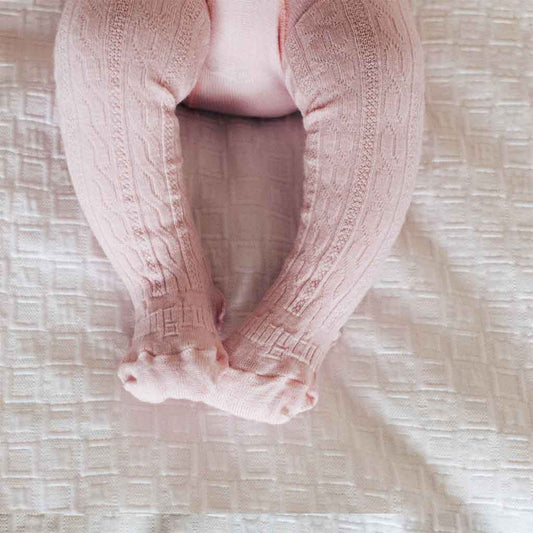Edward & Eve | Lamington Pink Cable Tights