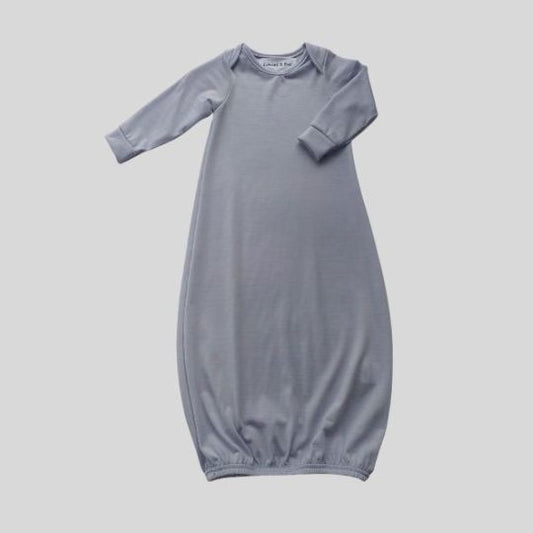Front view of a Merino Baby Gown coloured Cloud