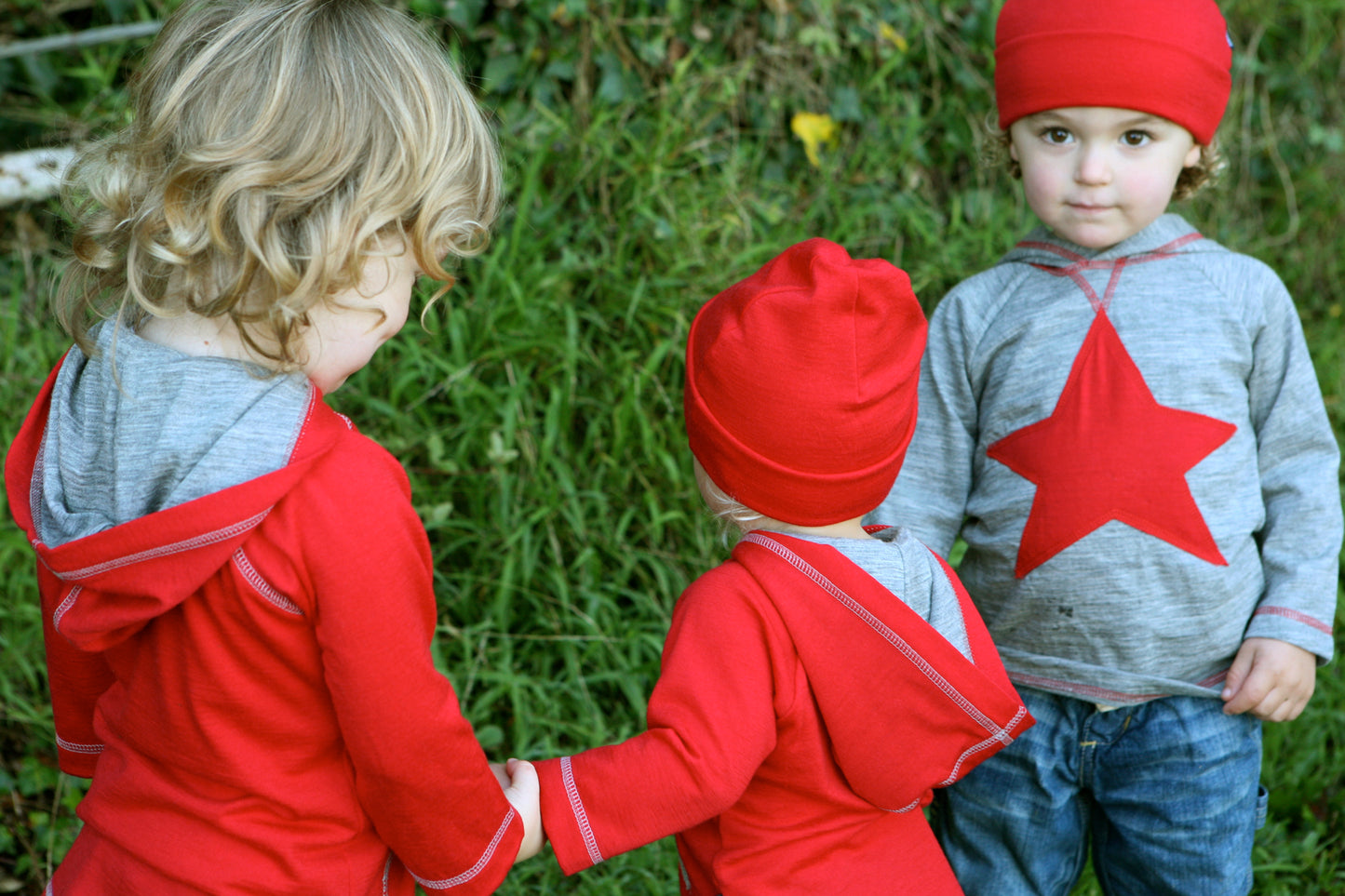 Kids wearing hoodies