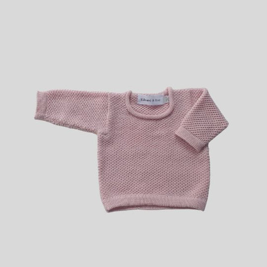 Front view of a Pink Knitted Merino Jersey
