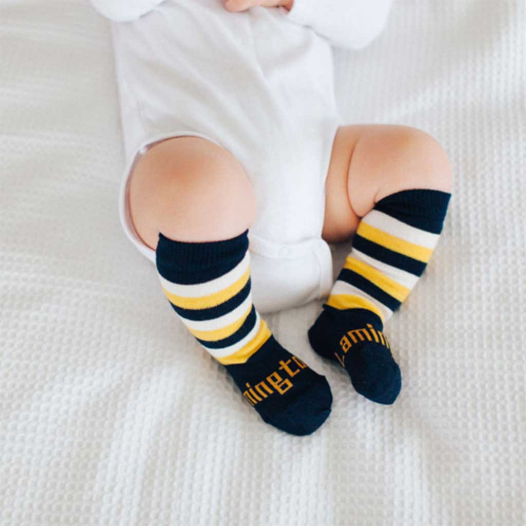Lamington | Grey, Mustard and Cream Knee High Socks